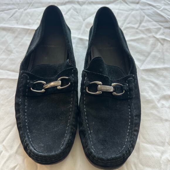 Bruno Magli Black with Silver Buckle, Real Suede Loafers- 8 main image 10